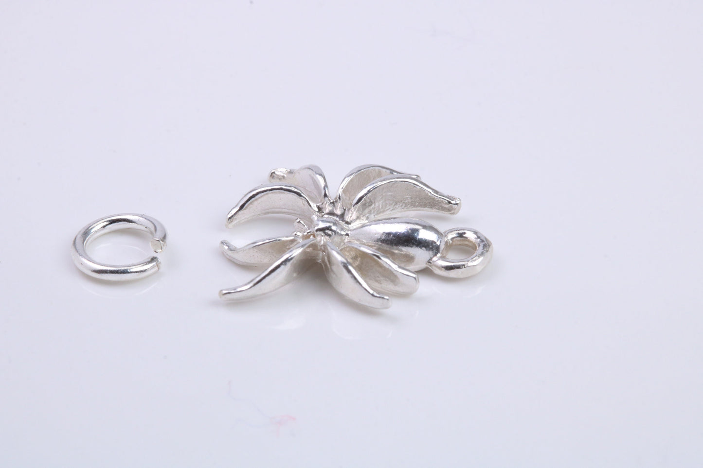 Spider Charm, Traditional Charm, Made from Solid 925 Grade Sterling Silver, Complete with Attachment Link