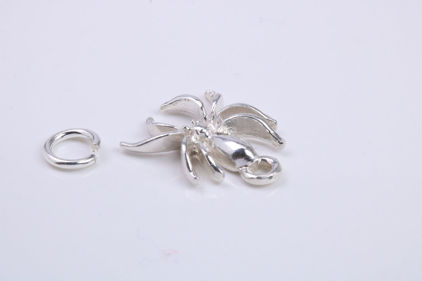 Spider Charm, Traditional Charm, Made from Solid 925 Grade Sterling Silver, Complete with Attachment Link