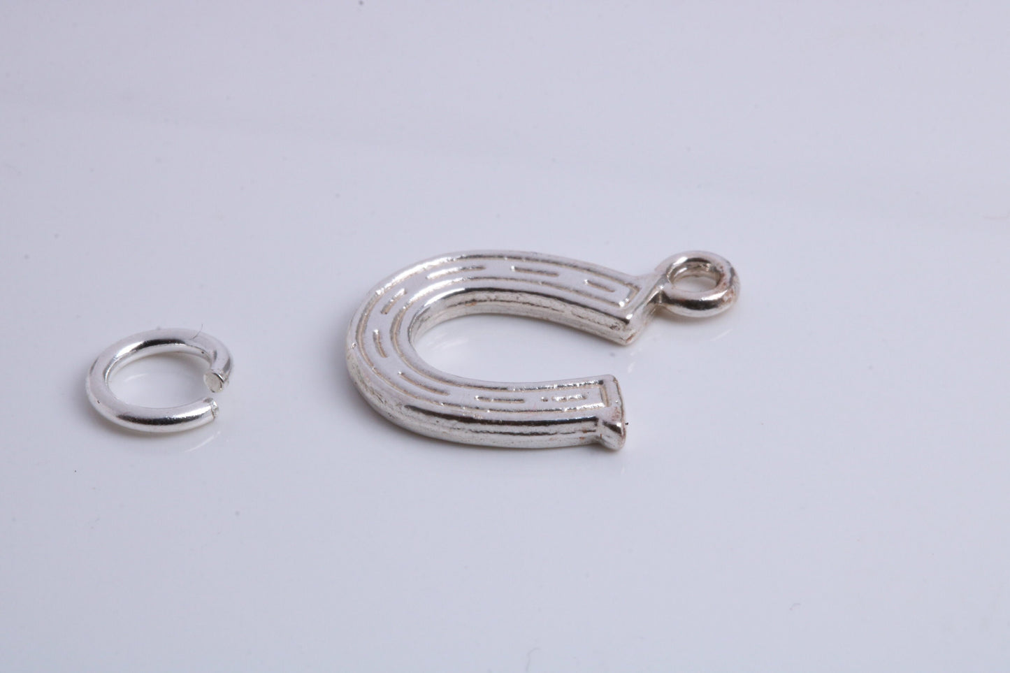 Horse Shoe Charm, Traditional Charm, Made from Solid 925 Grade Sterling Silver, Complete with Attachment Link