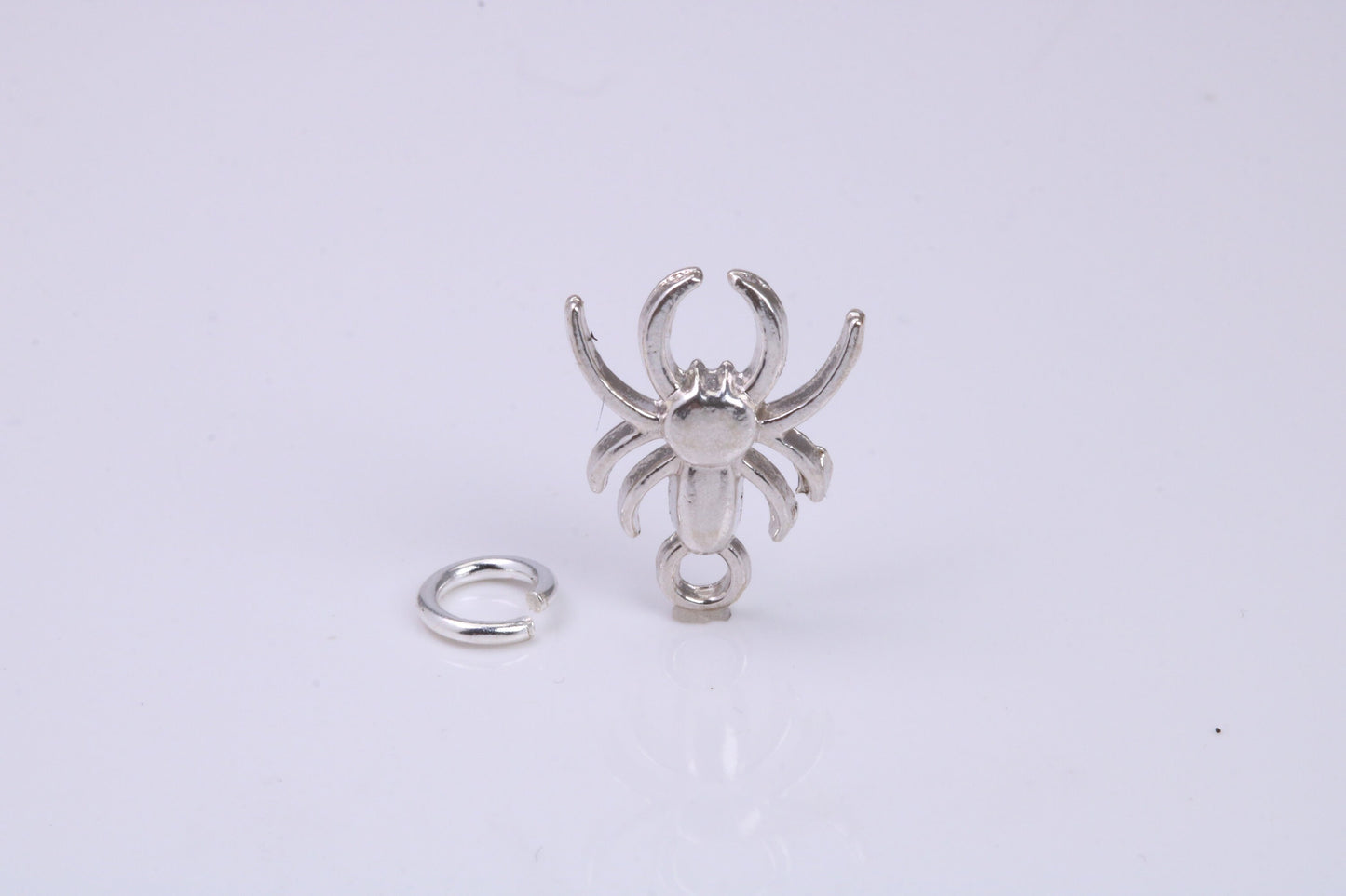 Spider Charm, Traditional Charm, Made from Solid 925 Grade Sterling Silver, Complete with Attachment Link