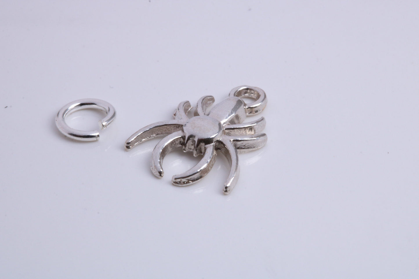Spider Charm, Traditional Charm, Made from Solid 925 Grade Sterling Silver, Complete with Attachment Link