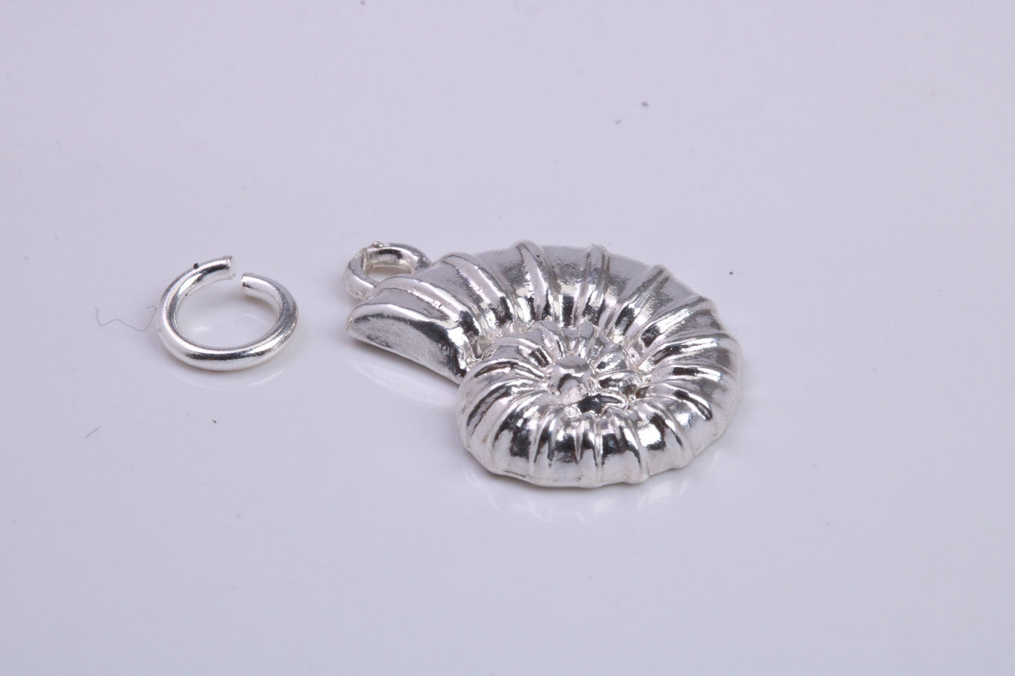 Sea Shell Charm, Traditional Charm, Made from Solid 925 Grade Sterling Silver, Complete with Attachment Link