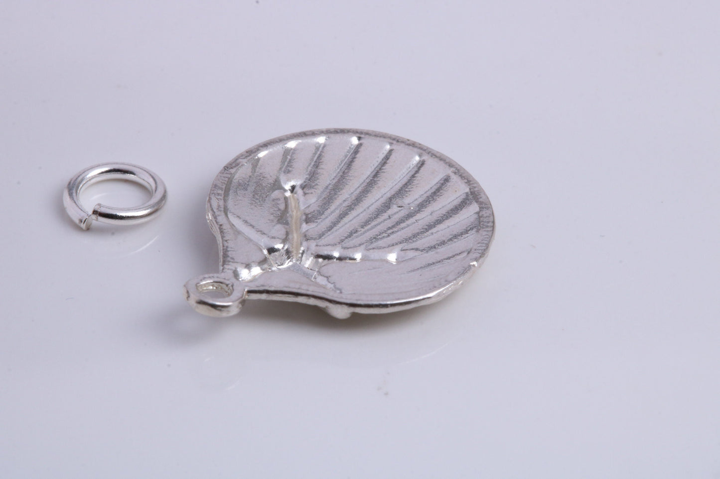 Sea Shell Charm, Traditional Charm, Made from Solid 925 Grade Sterling Silver, Complete with Attachment Link