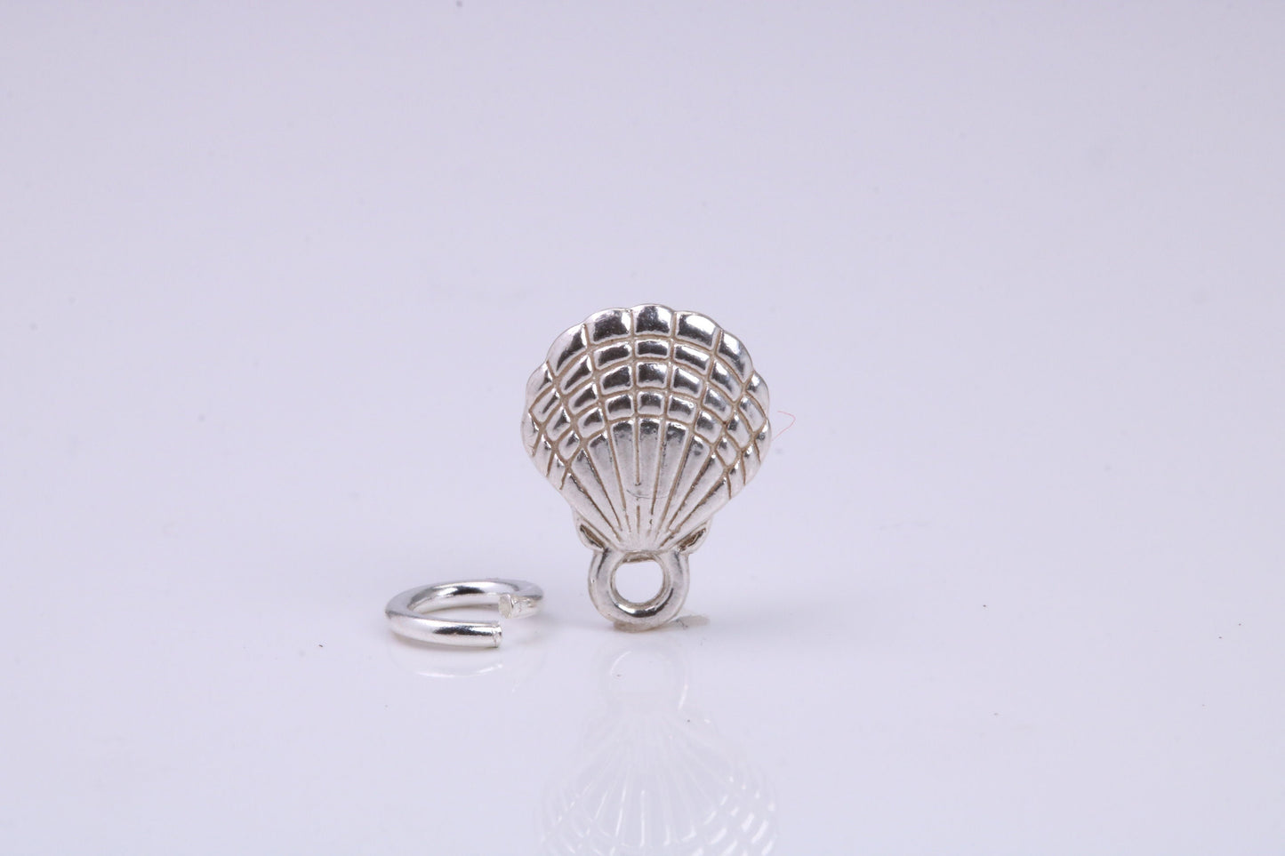 Sea Shell Charm, Traditional Charm, Made from Solid 925 Grade Sterling Silver, Complete with Attachment Link