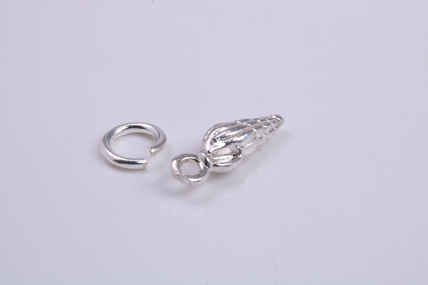 Sea Shell Charm, Traditional Charm, Made from Solid 925 Grade Sterling Silver, Complete with Attachment Link
