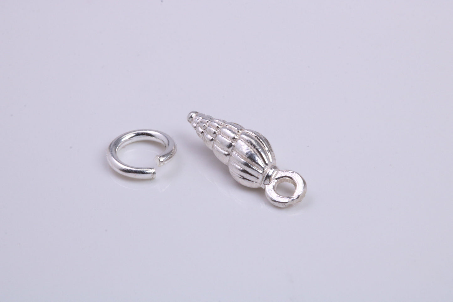 Sea Shell Charm, Traditional Charm, Made from Solid 925 Grade Sterling Silver, Complete with Attachment Link