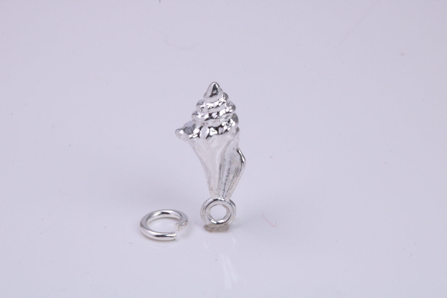Sea Shell Charm, Traditional Charm, Made from Solid 925 Grade Sterling Silver, Complete with Attachment Link