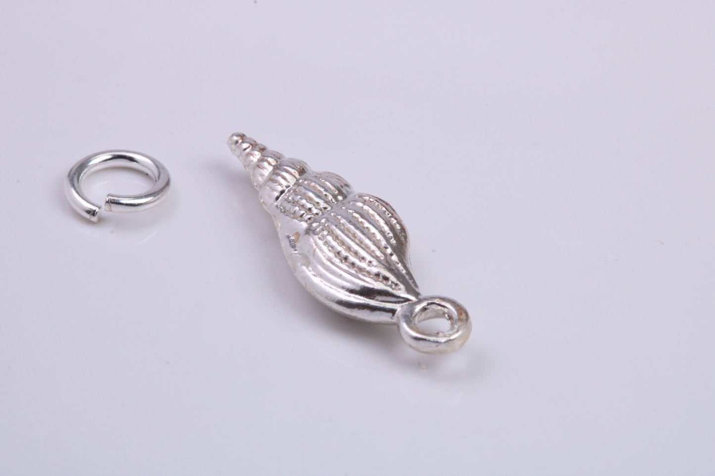 Sea Shell Charm, Traditional Charm, Made from Solid 925 Grade Sterling Silver, Complete with Attachment Link