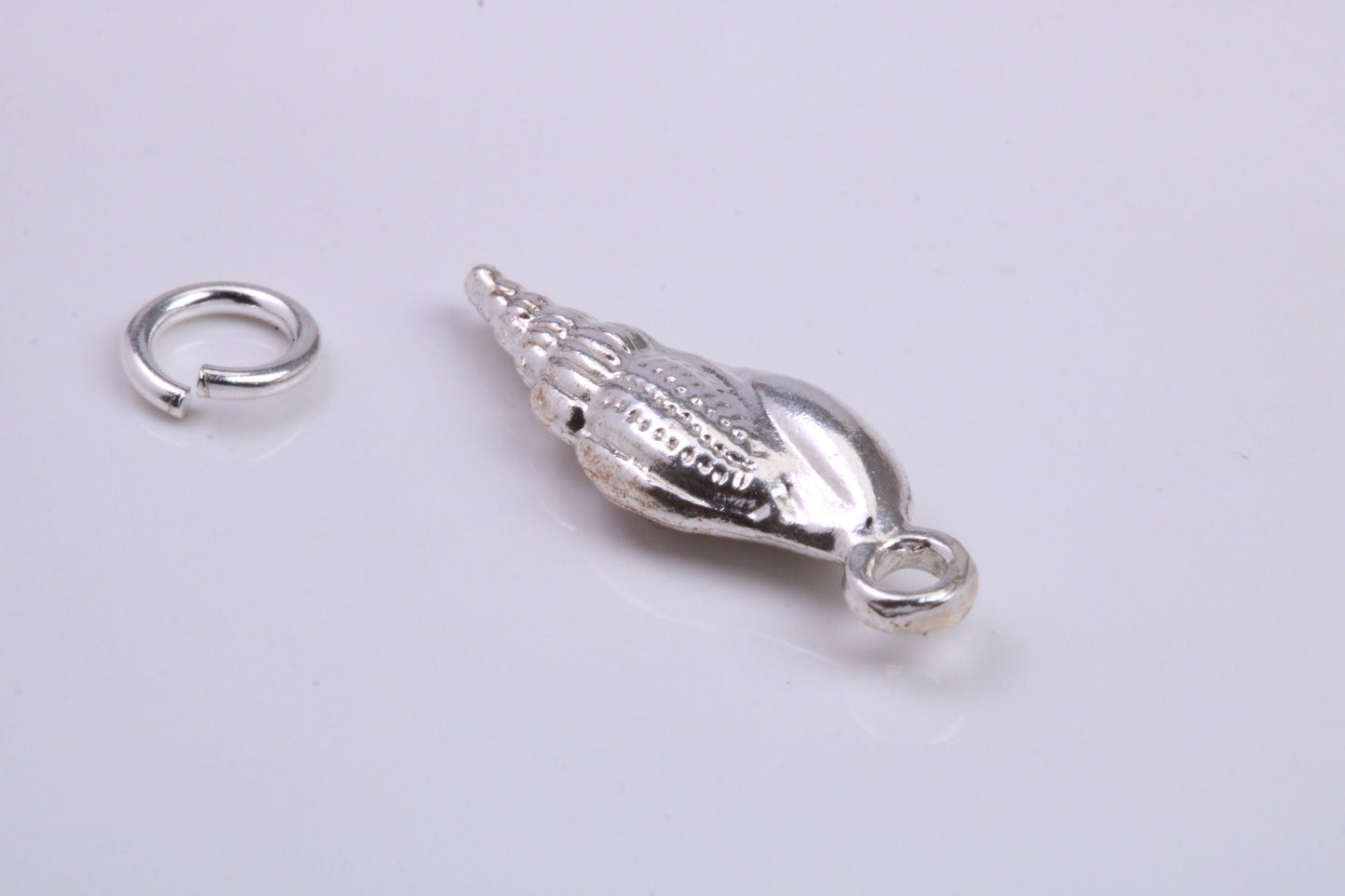 Sea Shell Charm, Traditional Charm, Made from Solid 925 Grade Sterling Silver, Complete with Attachment Link