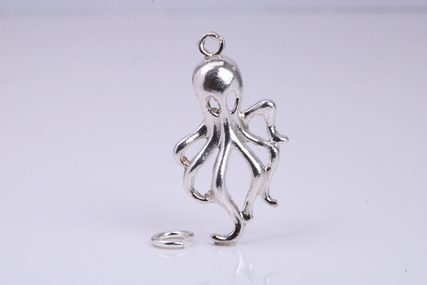 Octopus Charm, Traditional Charm, Made from Solid 925 Grade Sterling Silver, Complete with Attachment Link