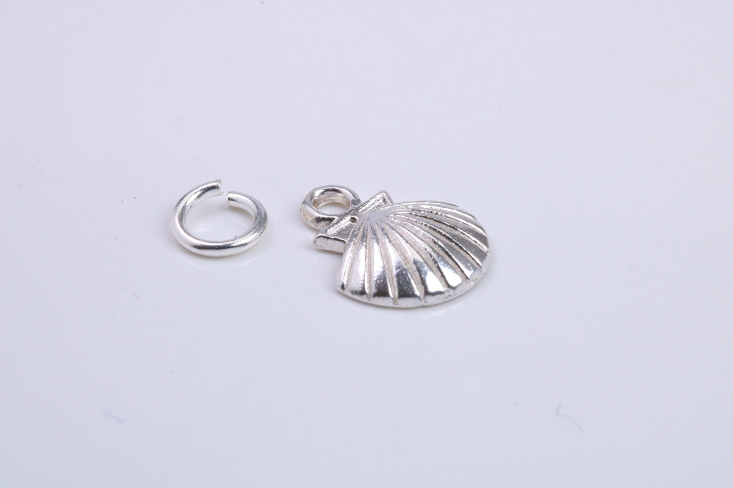 Sea Shell Charm, Traditional Charm, Made from Solid 925 Grade Sterling Silver, Complete with Attachment Link