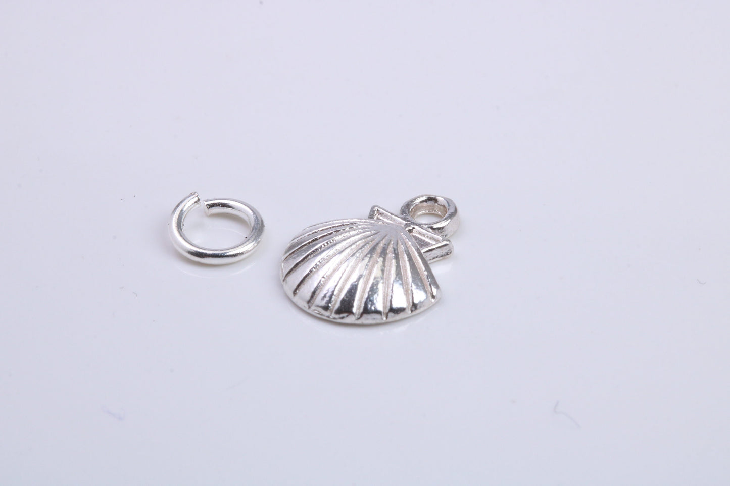 Sea Shell Charm, Traditional Charm, Made from Solid 925 Grade Sterling Silver, Complete with Attachment Link