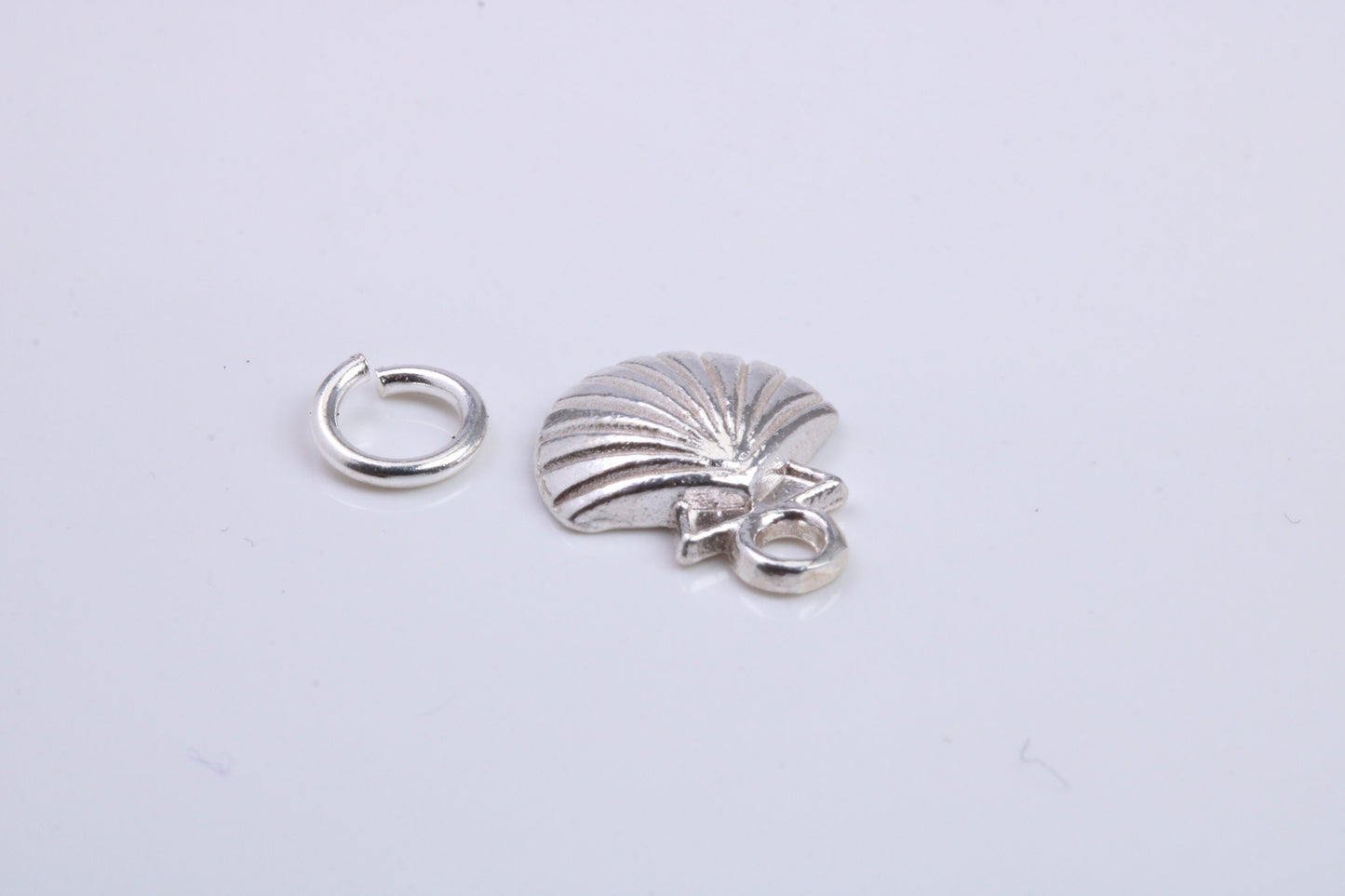 Sea Shell Charm, Traditional Charm, Made from Solid 925 Grade Sterling Silver, Complete with Attachment Link