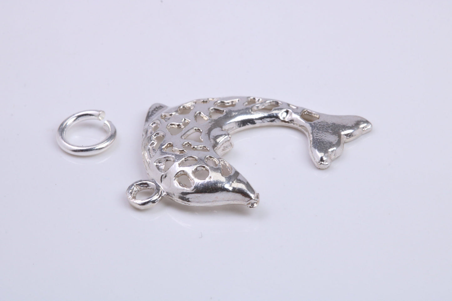 Fish Charm, Traditional Charm, Made from Solid 925 Grade Sterling Silver, Complete with Attachment Link