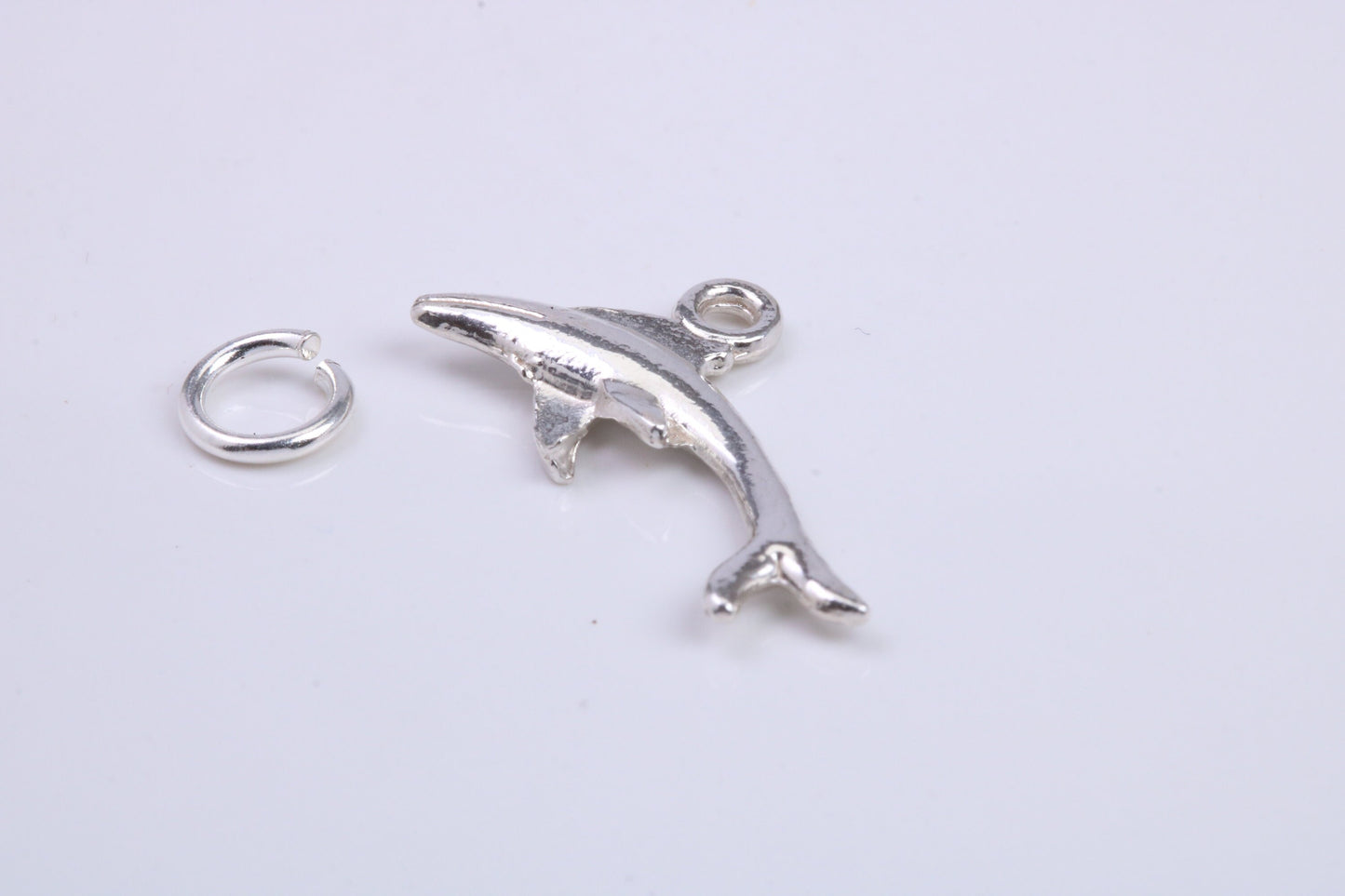 Whale Charm, Traditional Charm, Made from Solid 925 Grade Sterling Silver, Complete with Attachment Link
