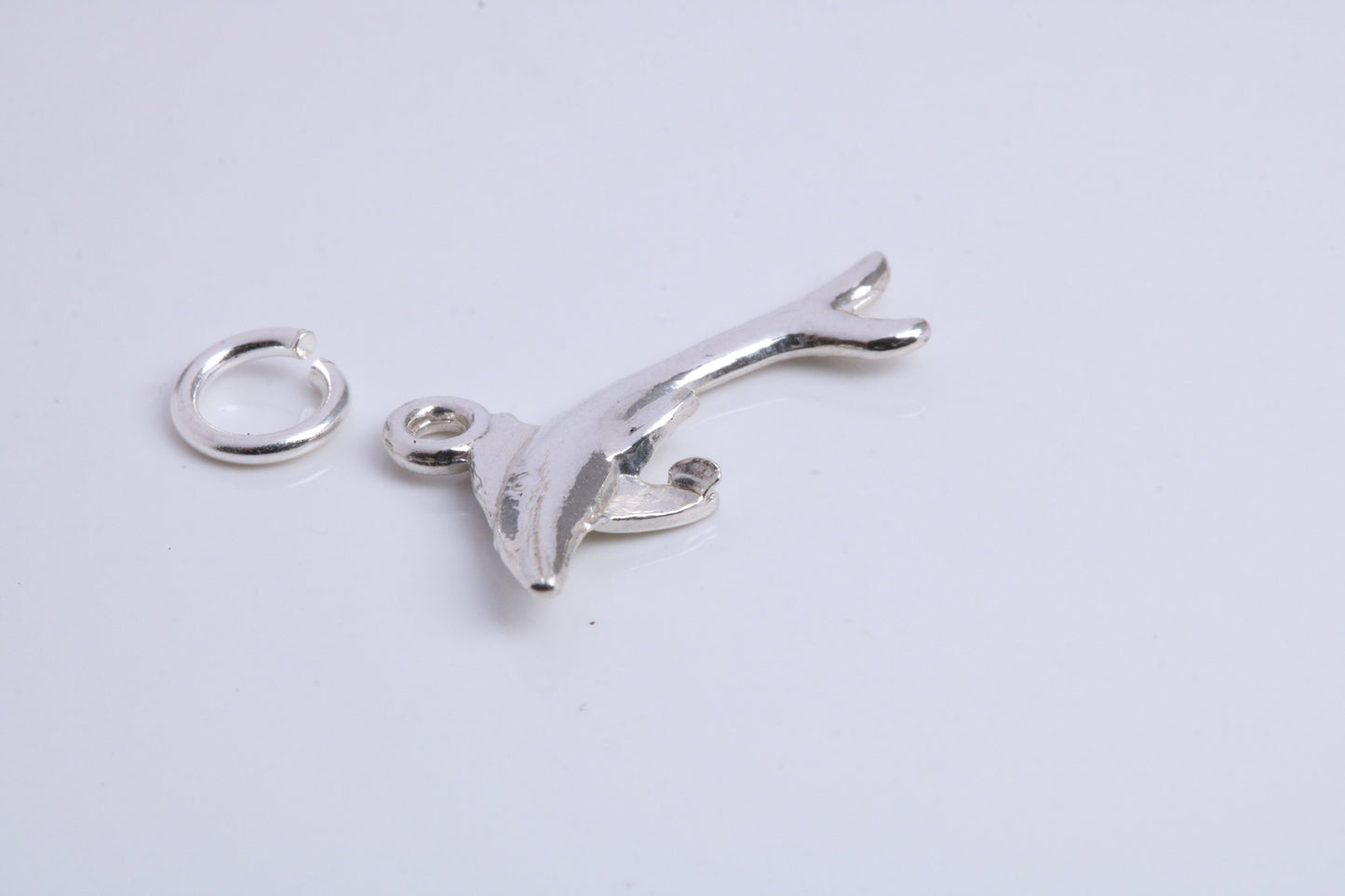 Whale Charm, Traditional Charm, Made from Solid 925 Grade Sterling Silver, Complete with Attachment Link