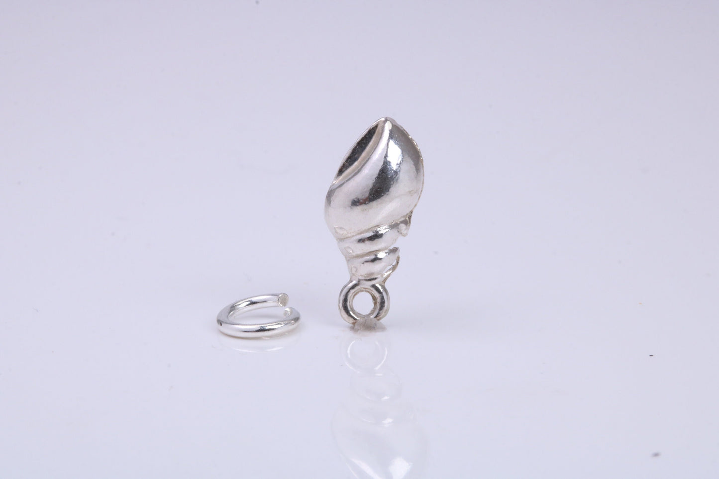 Sea Shell Charm, Traditional Charm, Made from Solid 925 Grade Sterling Silver, Complete with Attachment Link