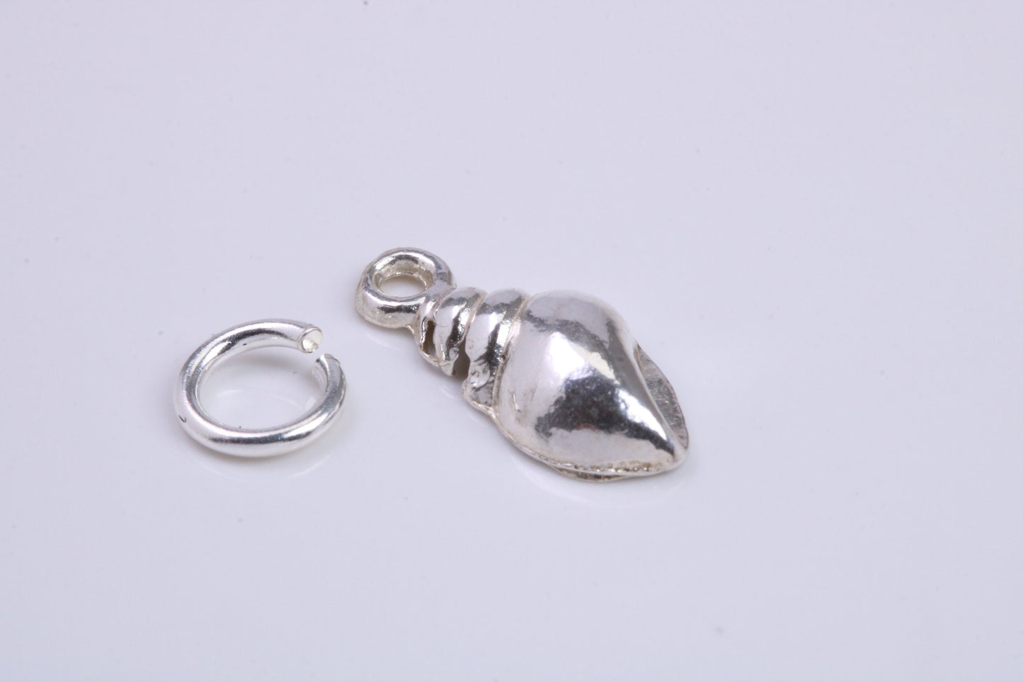 Sea Shell Charm, Traditional Charm, Made from Solid 925 Grade Sterling Silver, Complete with Attachment Link