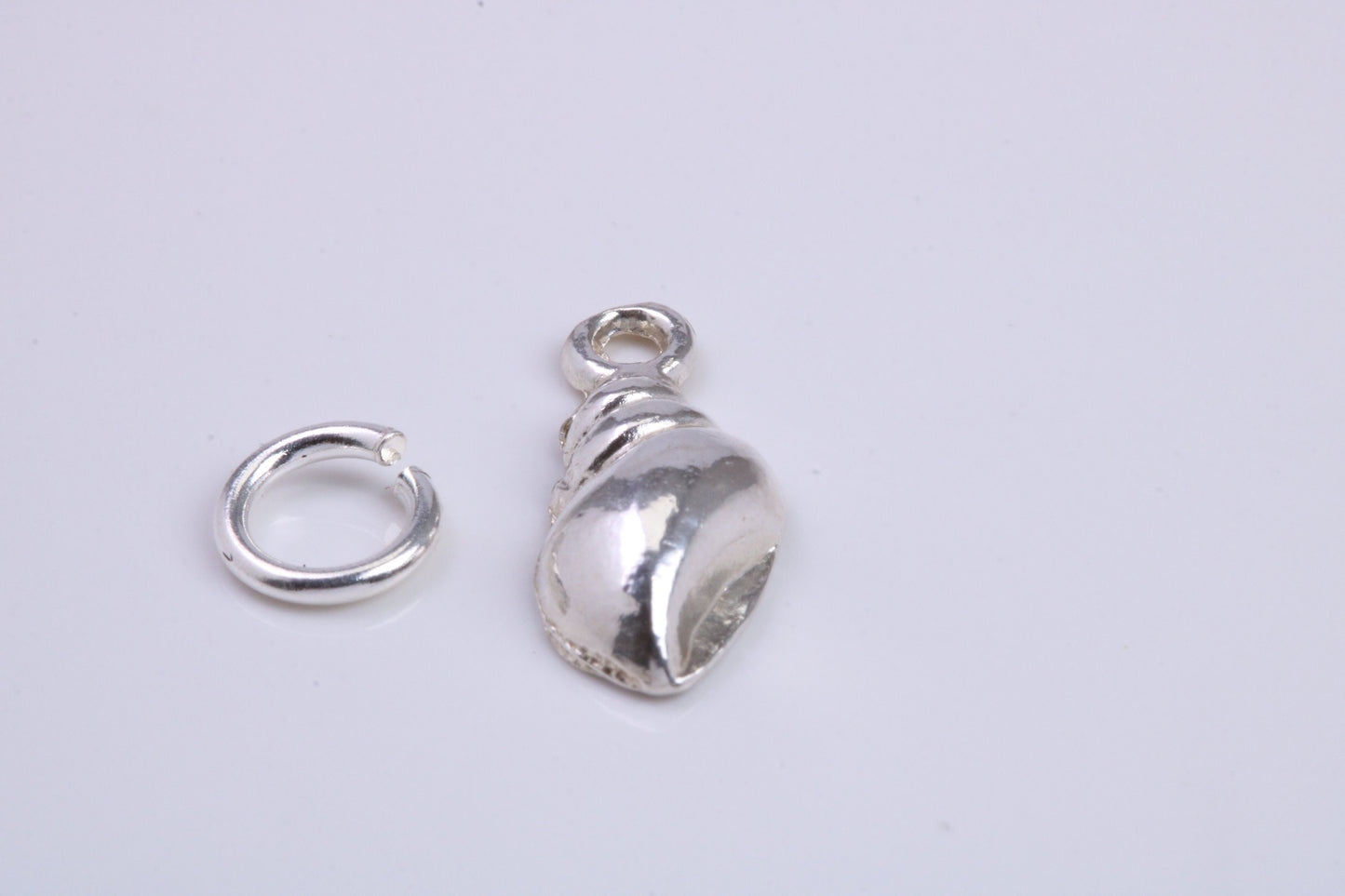 Sea Shell Charm, Traditional Charm, Made from Solid 925 Grade Sterling Silver, Complete with Attachment Link