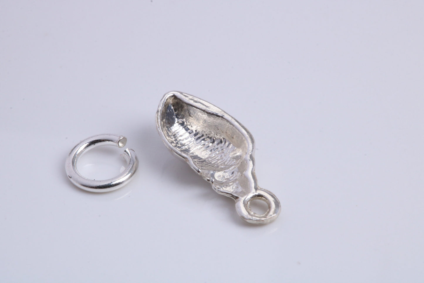 Sea Shell Charm, Traditional Charm, Made from Solid 925 Grade Sterling Silver, Complete with Attachment Link