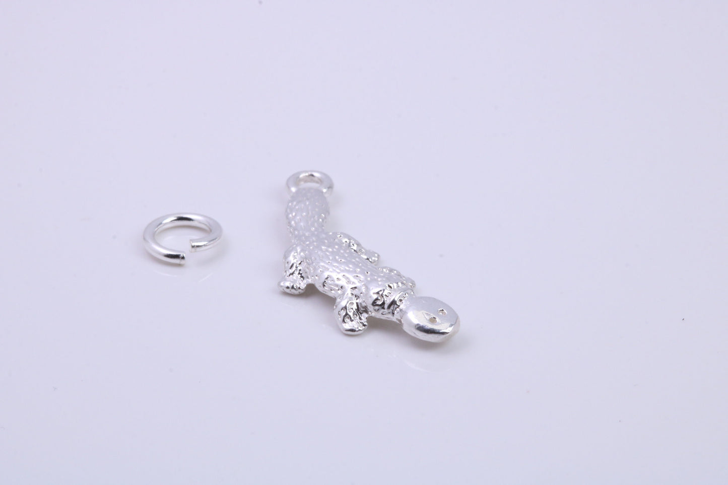 Platypus Charm, Traditional Charm, Made from Solid 925 Grade Sterling Silver, Complete with Attachment Link