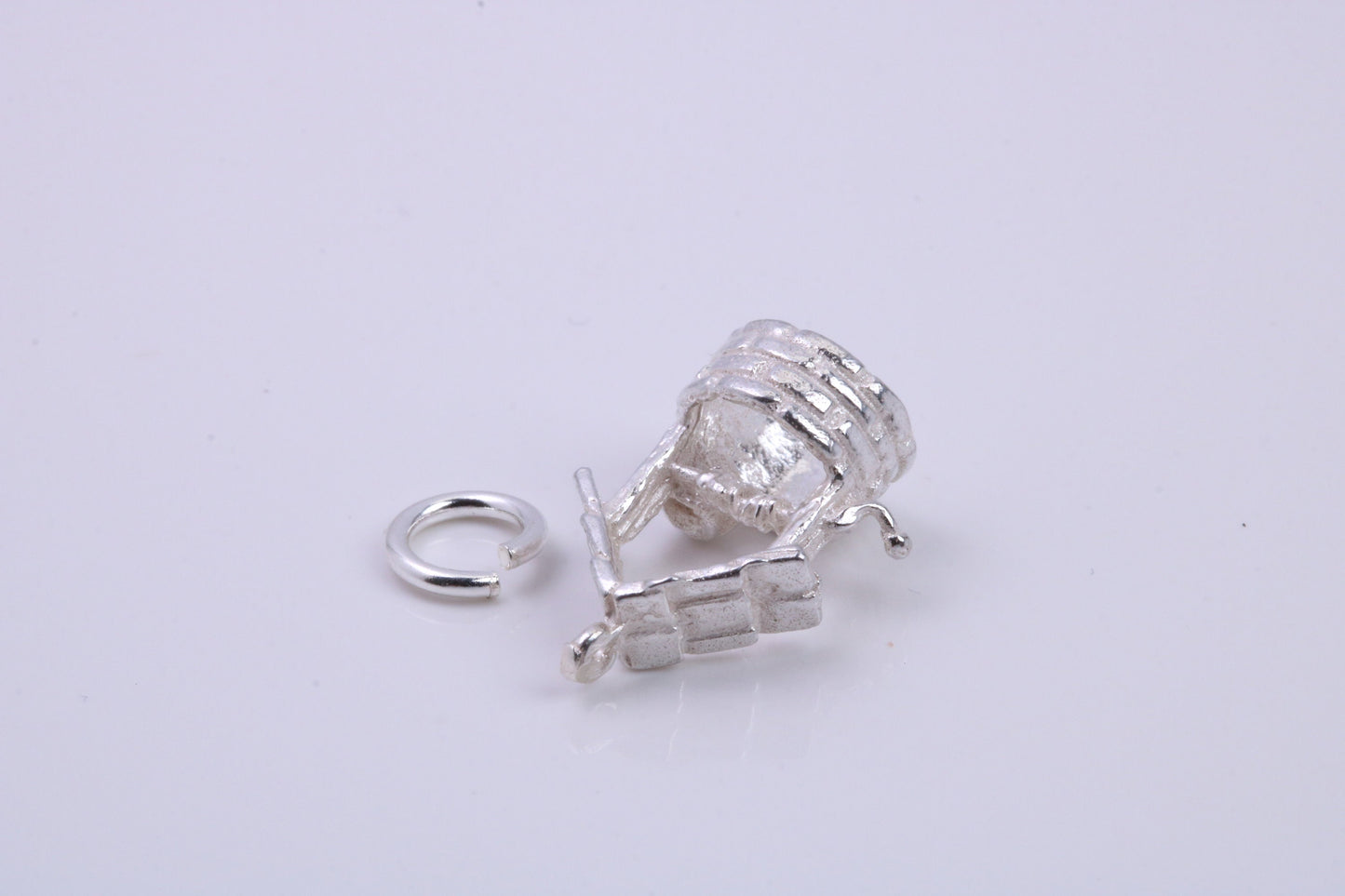Wishing Well Charm, Traditional Charm, Made from Solid 925 Grade Sterling Silver, Complete with Attachment Link