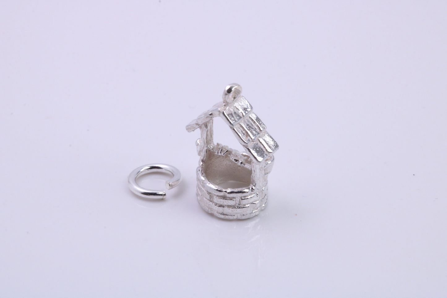 Wishing Well Charm, Traditional Charm, Made from Solid 925 Grade Sterling Silver, Complete with Attachment Link