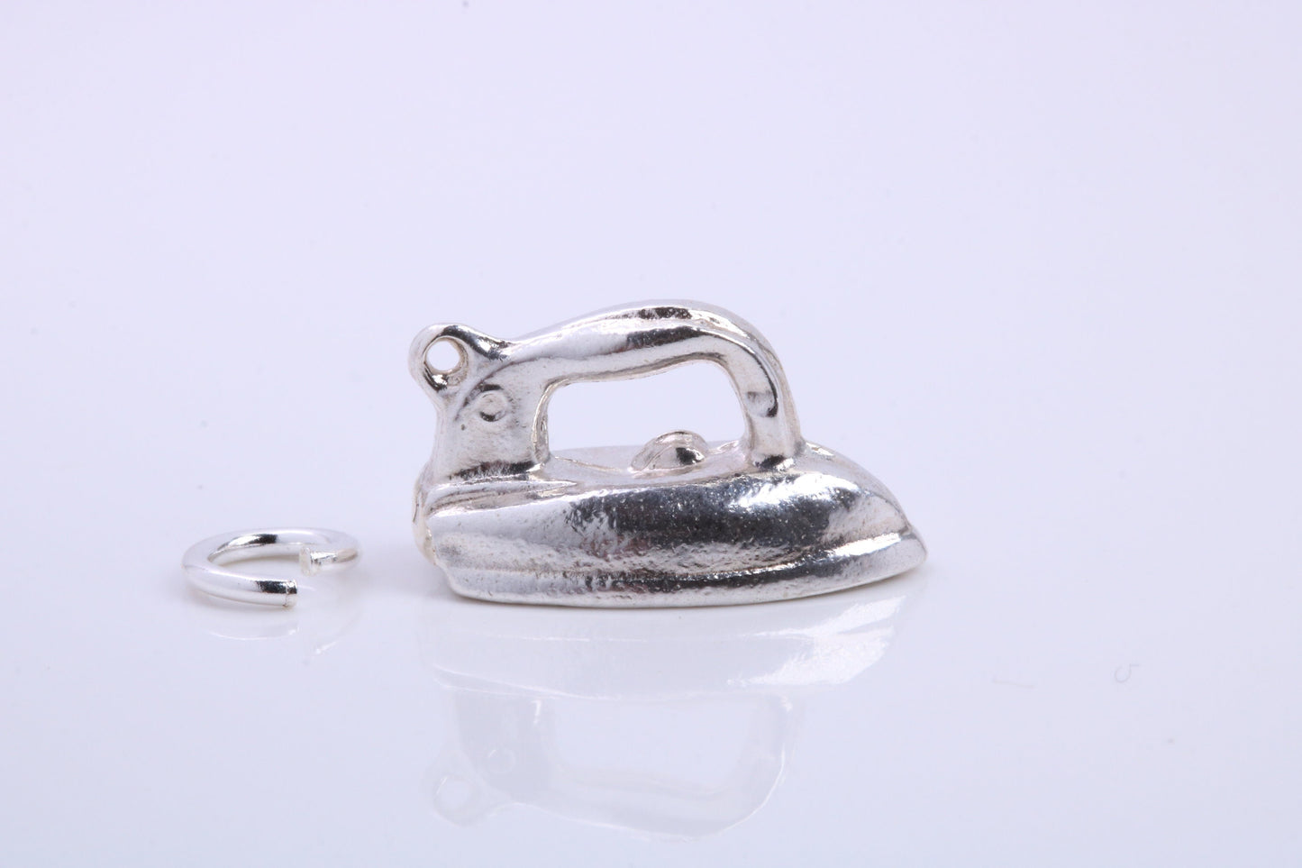 Iron Charm, Traditional Charm, Made from Solid 925 Grade Sterling Silver, Complete with Attachment Link