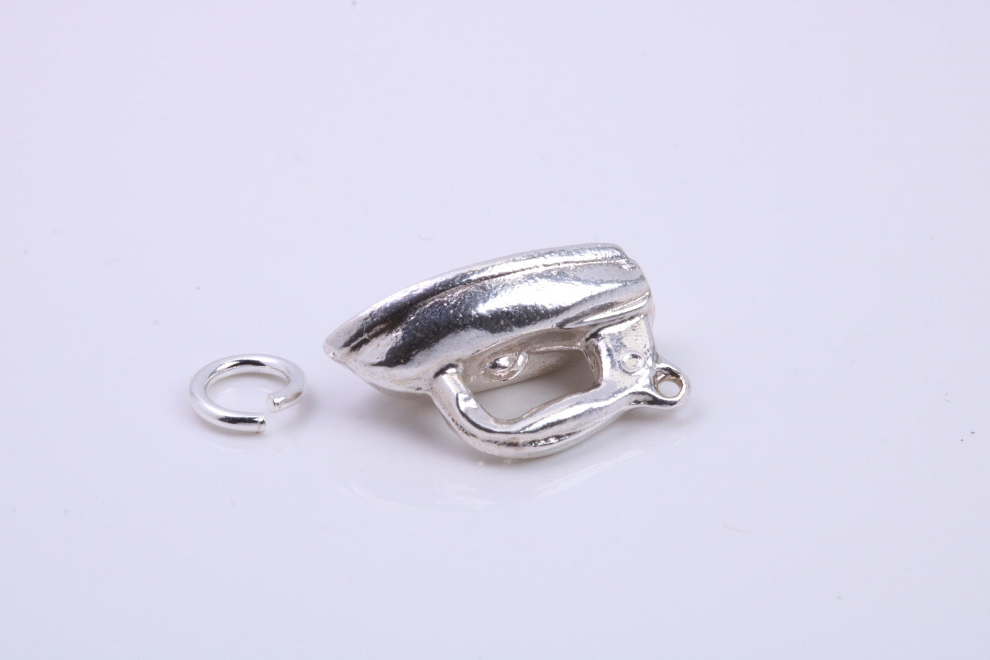 Iron Charm, Traditional Charm, Made from Solid 925 Grade Sterling Silver, Complete with Attachment Link