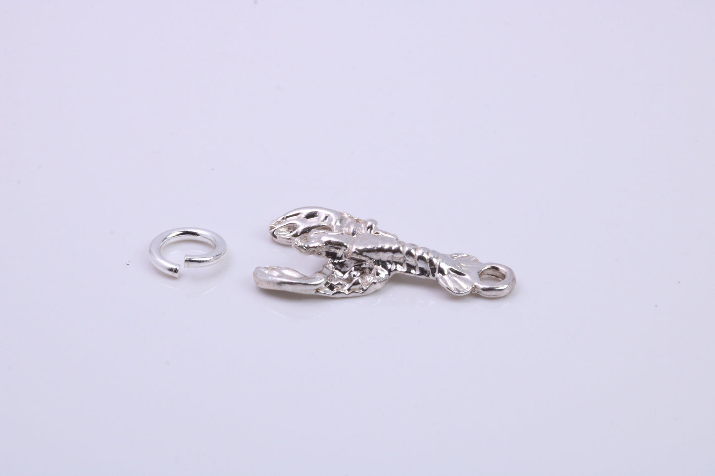 Lobster Charm, Traditional Charm, Made from Solid 925 Grade Sterling Silver, Complete with Attachment Link