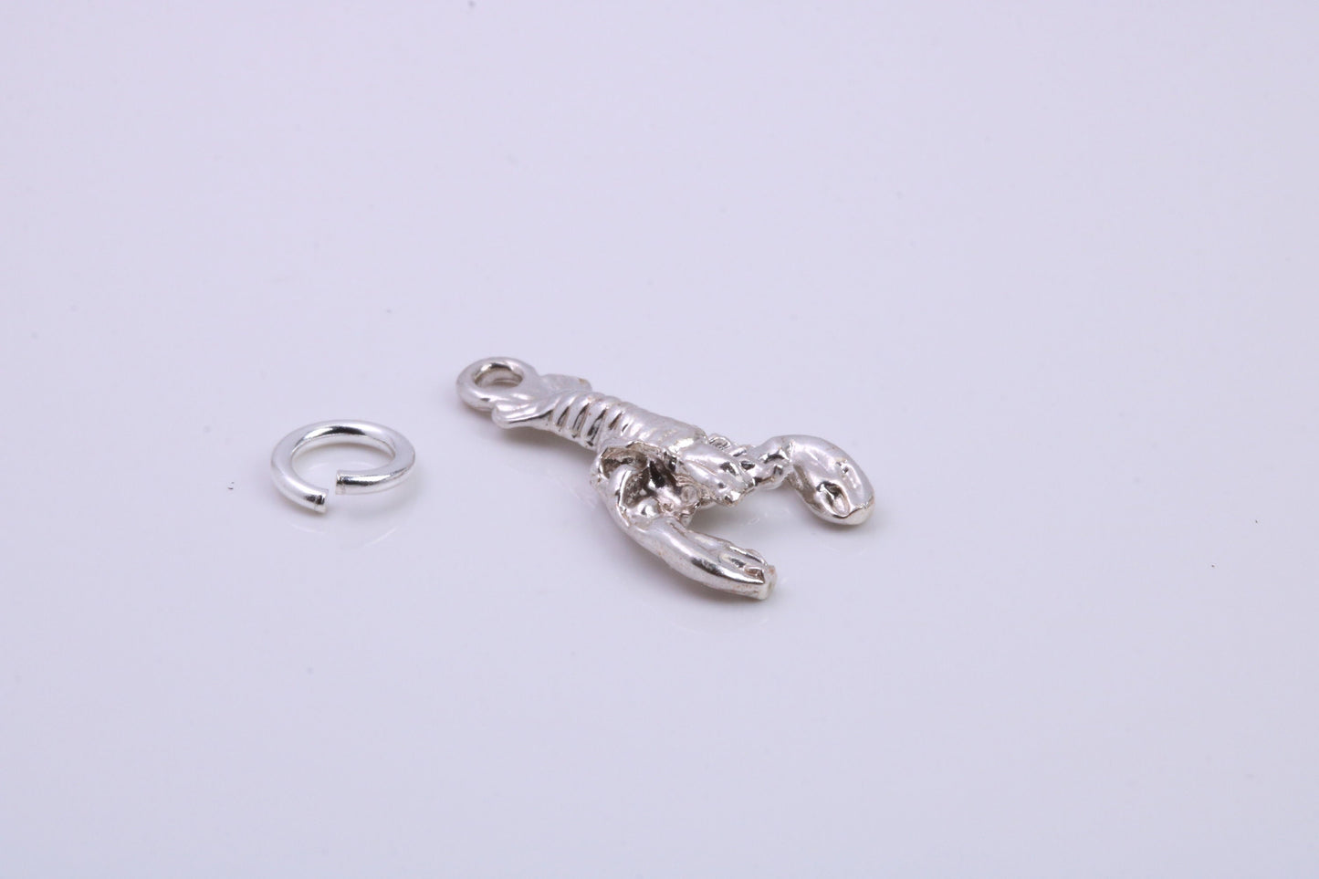 Lobster Charm, Traditional Charm, Made from Solid 925 Grade Sterling Silver, Complete with Attachment Link