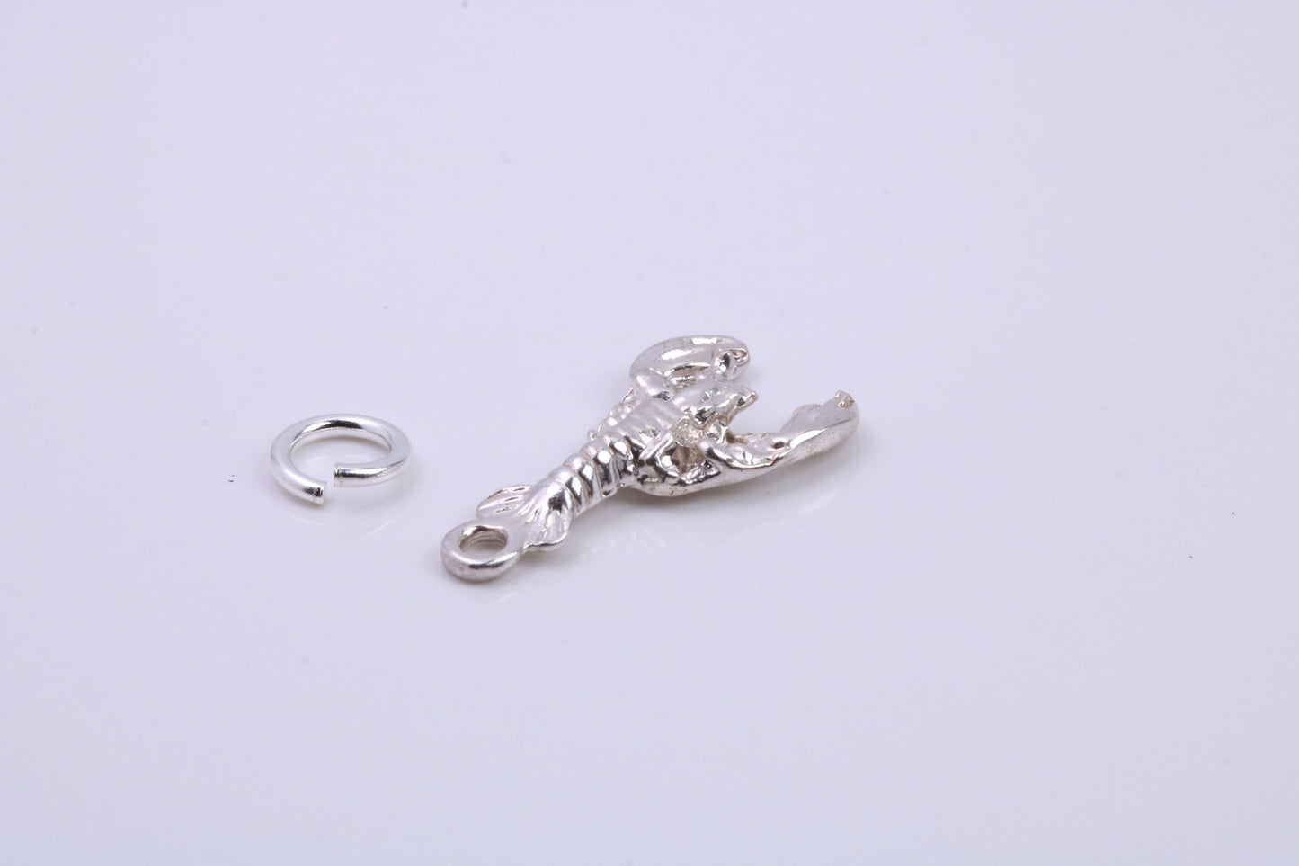 Lobster Charm, Traditional Charm, Made from Solid 925 Grade Sterling Silver, Complete with Attachment Link