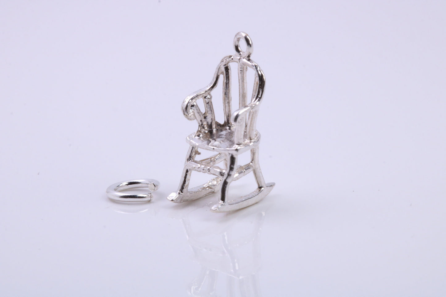 Rocking Chair Charm, Traditional Charm, Made from Solid 925 Grade Sterling Silver, Complete with Attachment Link