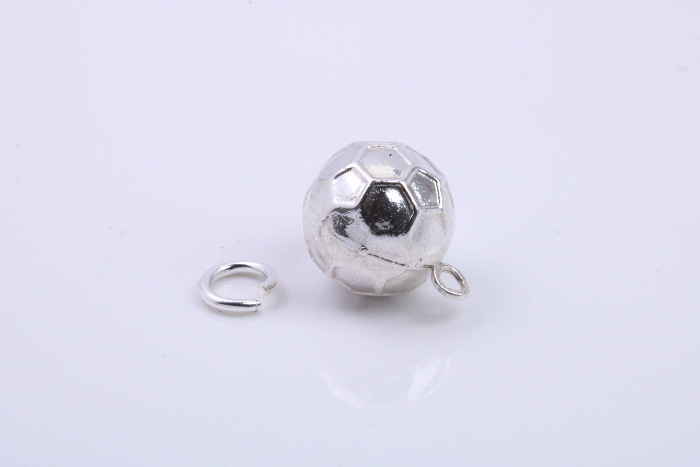 Foot Ball Charm, Traditional Charm, Made from Solid 925 Grade Sterling Silver, Complete with Attachment Link