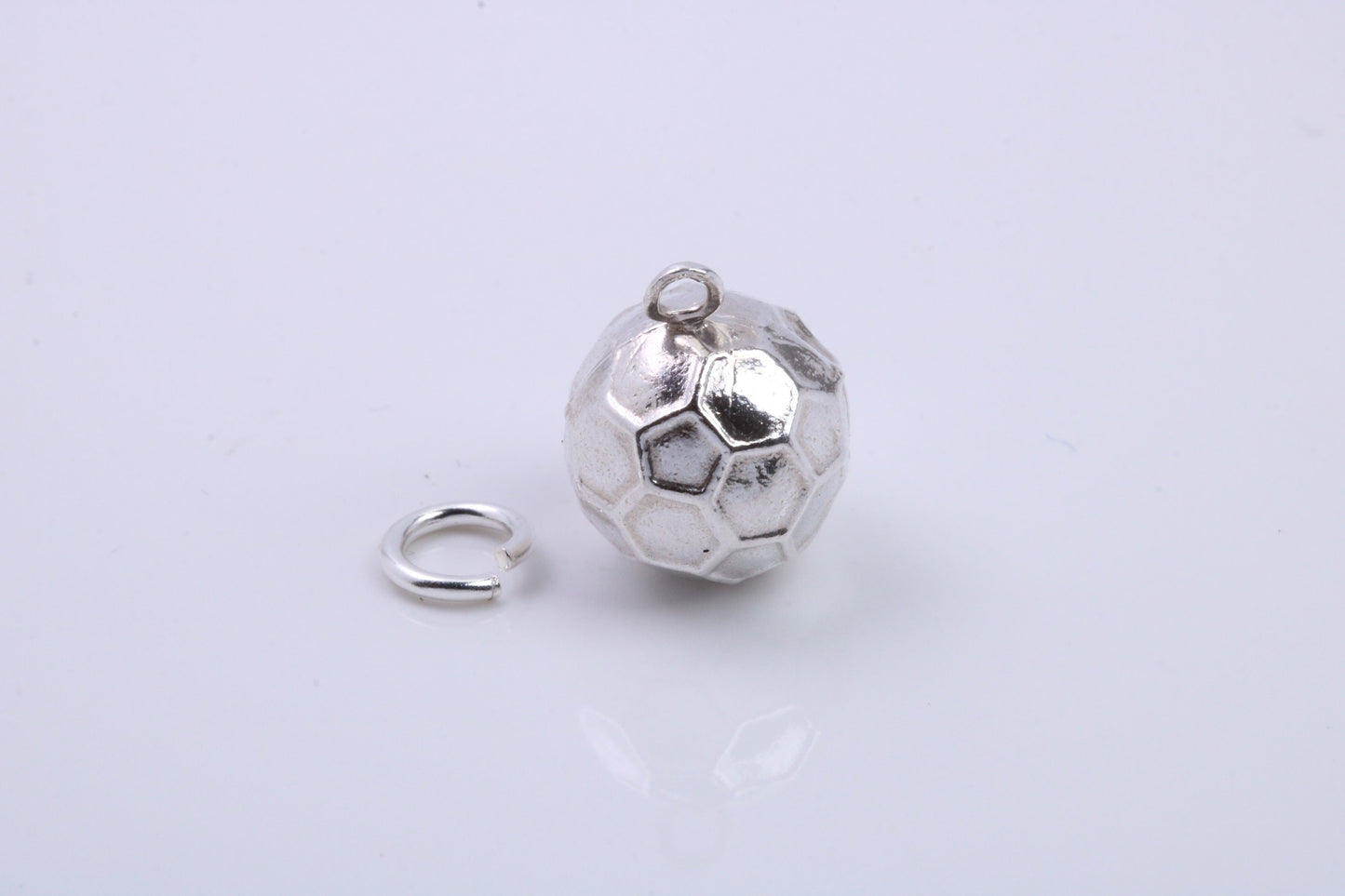 Foot Ball Charm, Traditional Charm, Made from Solid 925 Grade Sterling Silver, Complete with Attachment Link