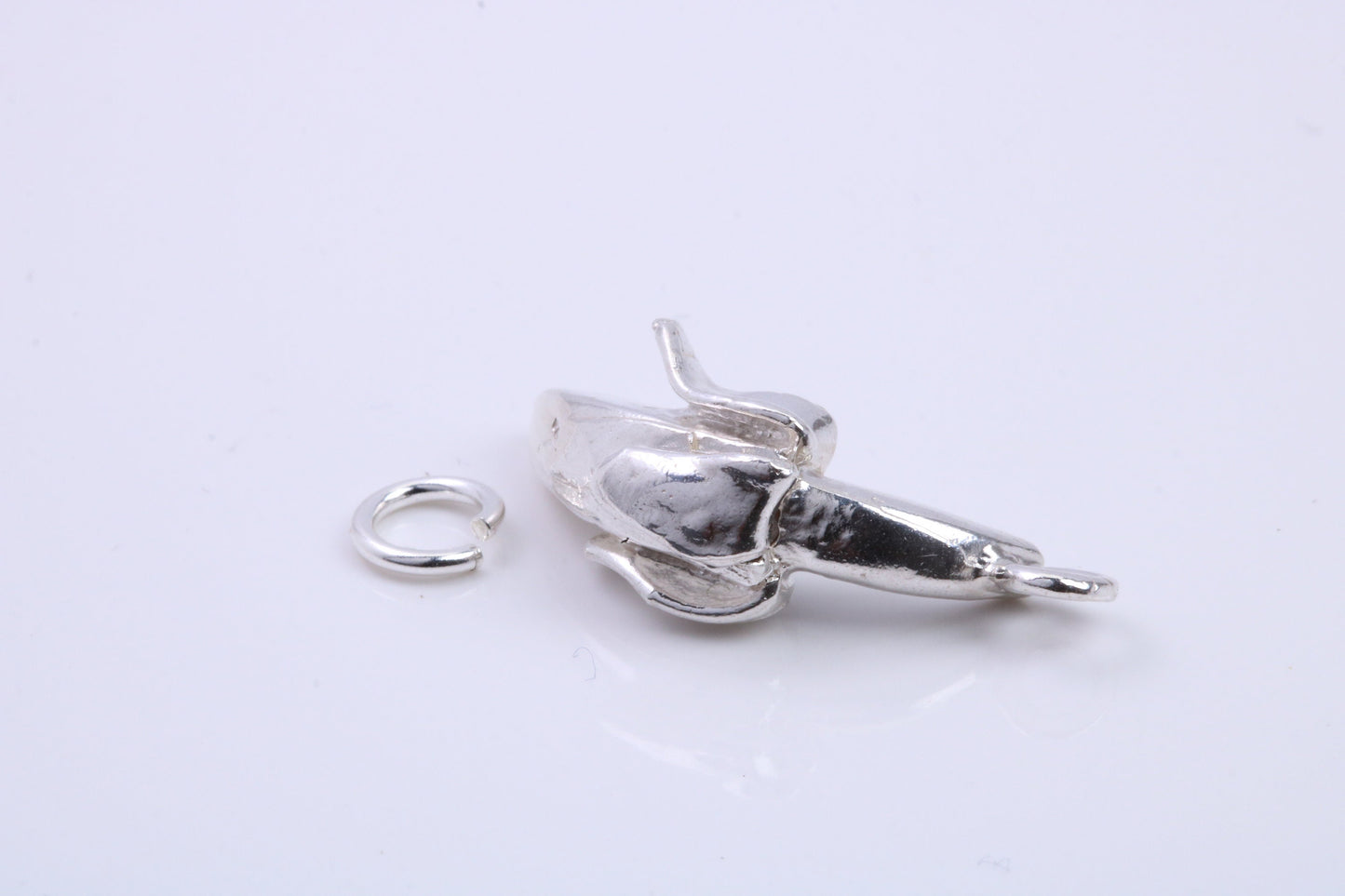 Banana Charm, Traditional Charm, Made from Solid 925 Grade Sterling Silver, Complete with Attachment Link