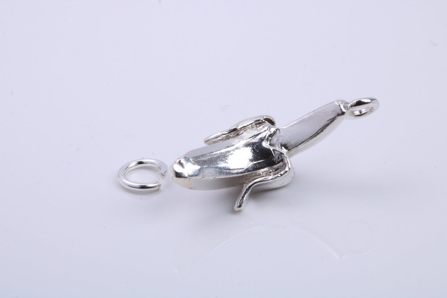 Banana Charm, Traditional Charm, Made from Solid 925 Grade Sterling Silver, Complete with Attachment Link