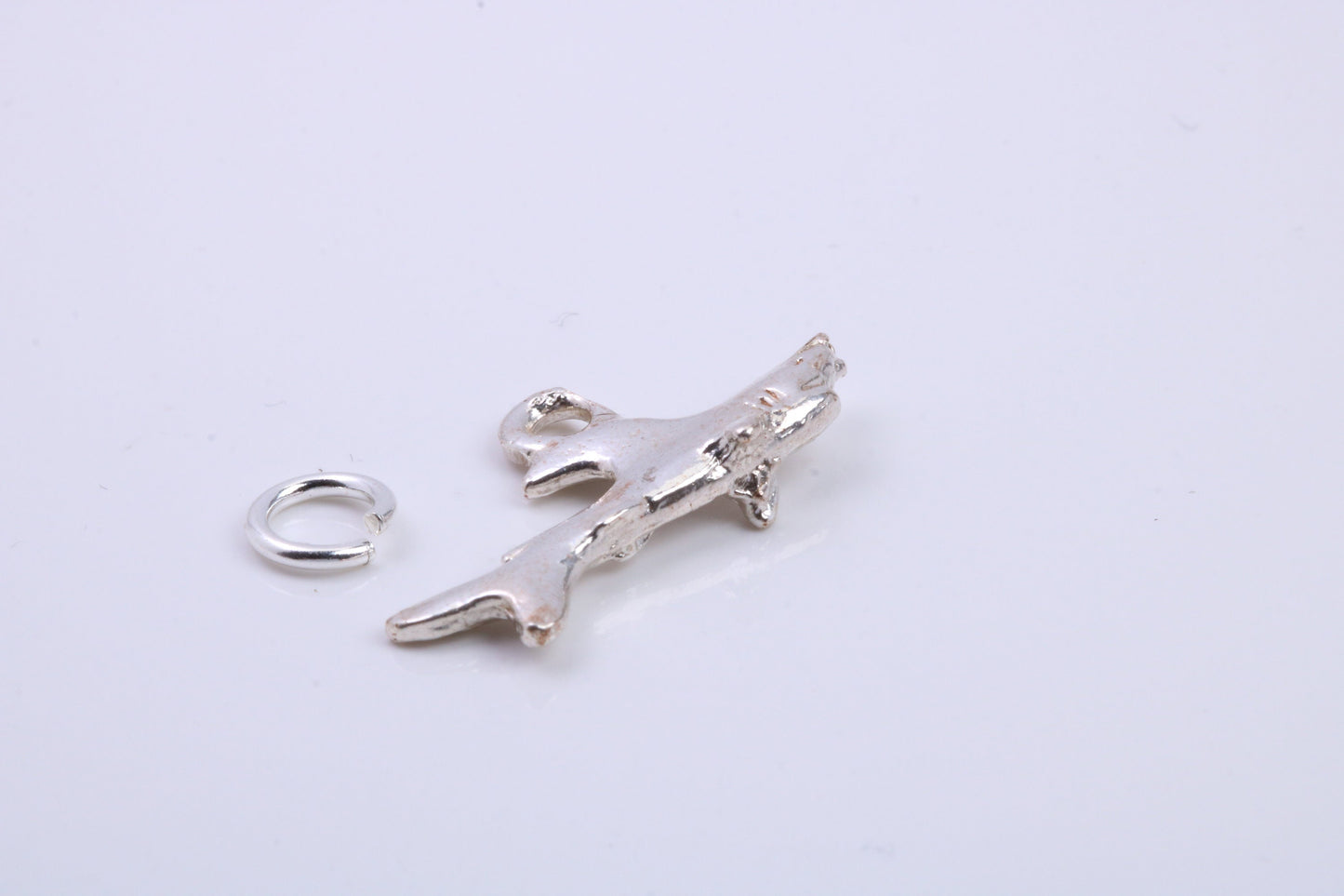 Shark Charm, Traditional Charm, Made from Solid 925 Grade Sterling Silver, Complete with Attachment Link