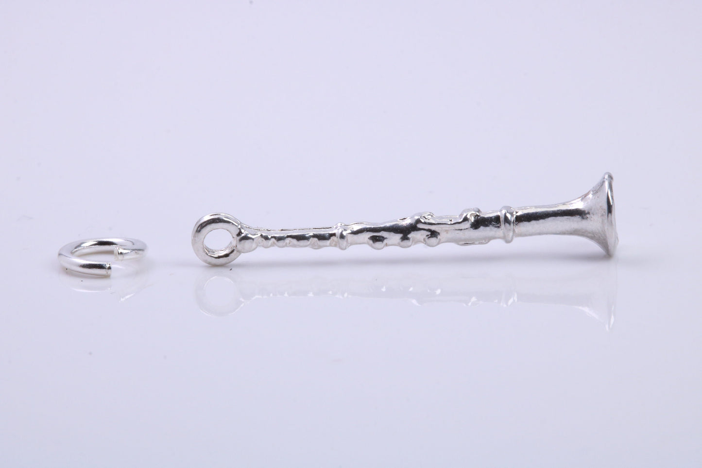 Flute Charm, Traditional Charm, Made from Solid 925 Grade Sterling Silver, Complete with Attachment Link