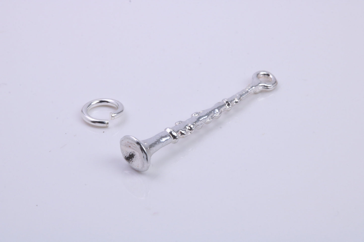 Flute Charm, Traditional Charm, Made from Solid 925 Grade Sterling Silver, Complete with Attachment Link