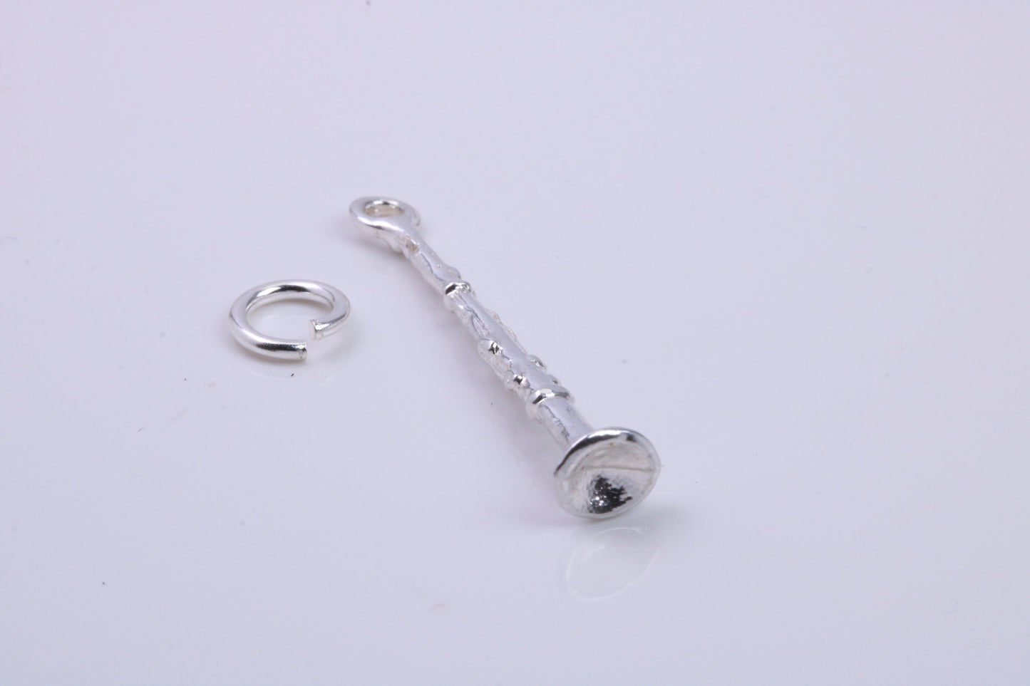 Flute Charm, Traditional Charm, Made from Solid 925 Grade Sterling Silver, Complete with Attachment Link
