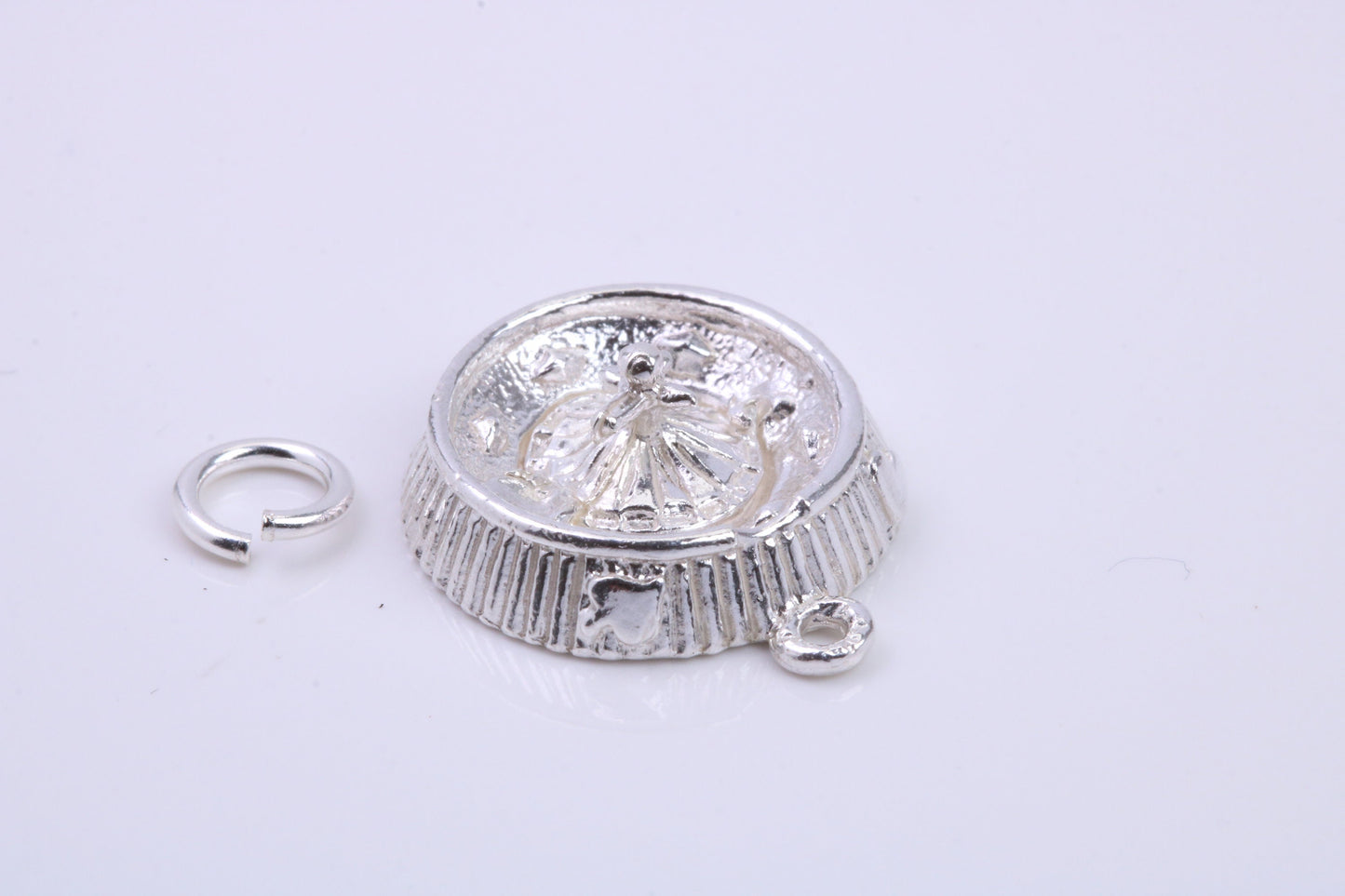 Roulette Wheel Charm, Traditional Charm, Made from Solid 925 Grade Sterling Silver, Complete with Attachment Link