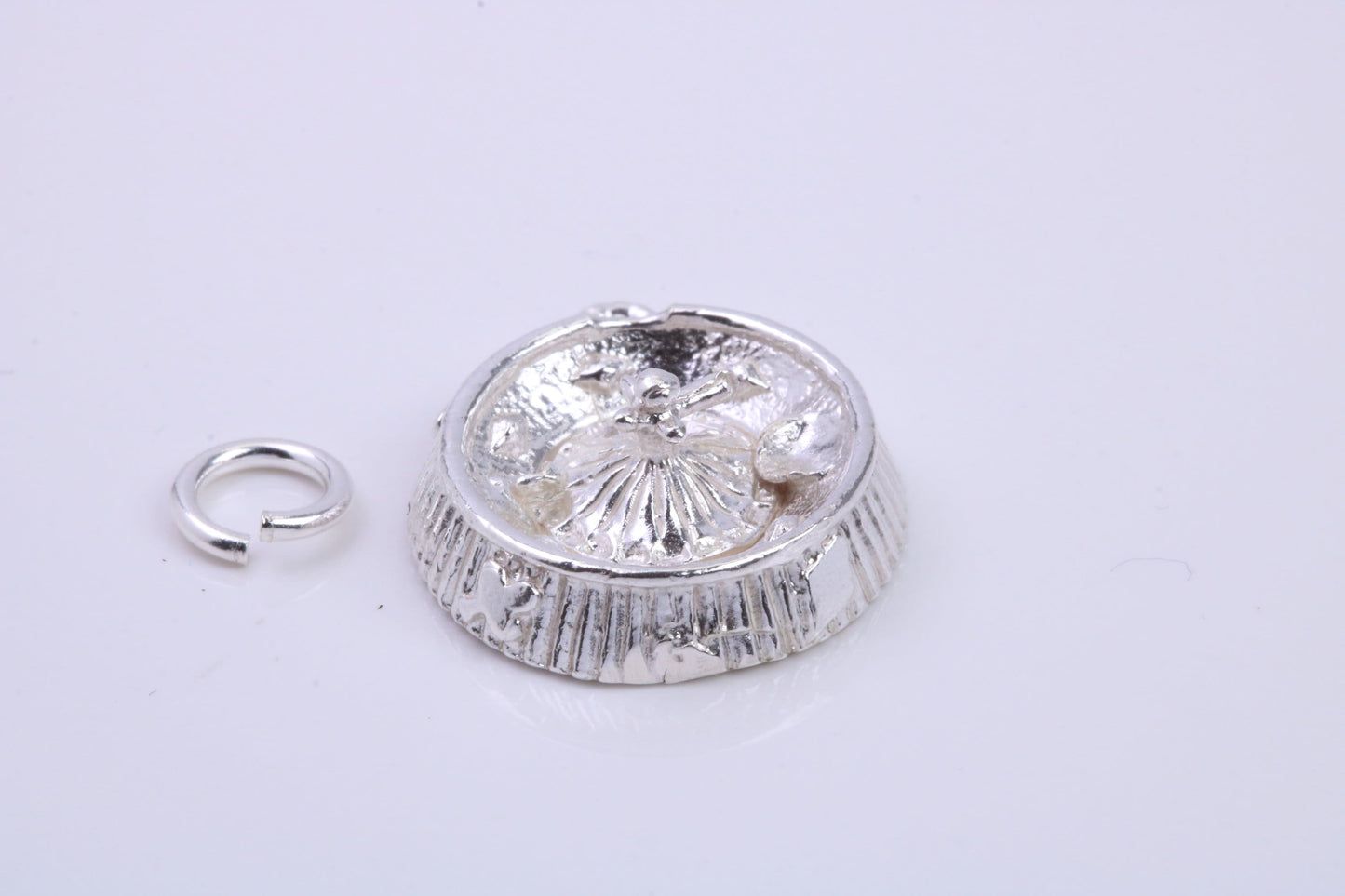 Roulette Wheel Charm, Traditional Charm, Made from Solid 925 Grade Sterling Silver, Complete with Attachment Link