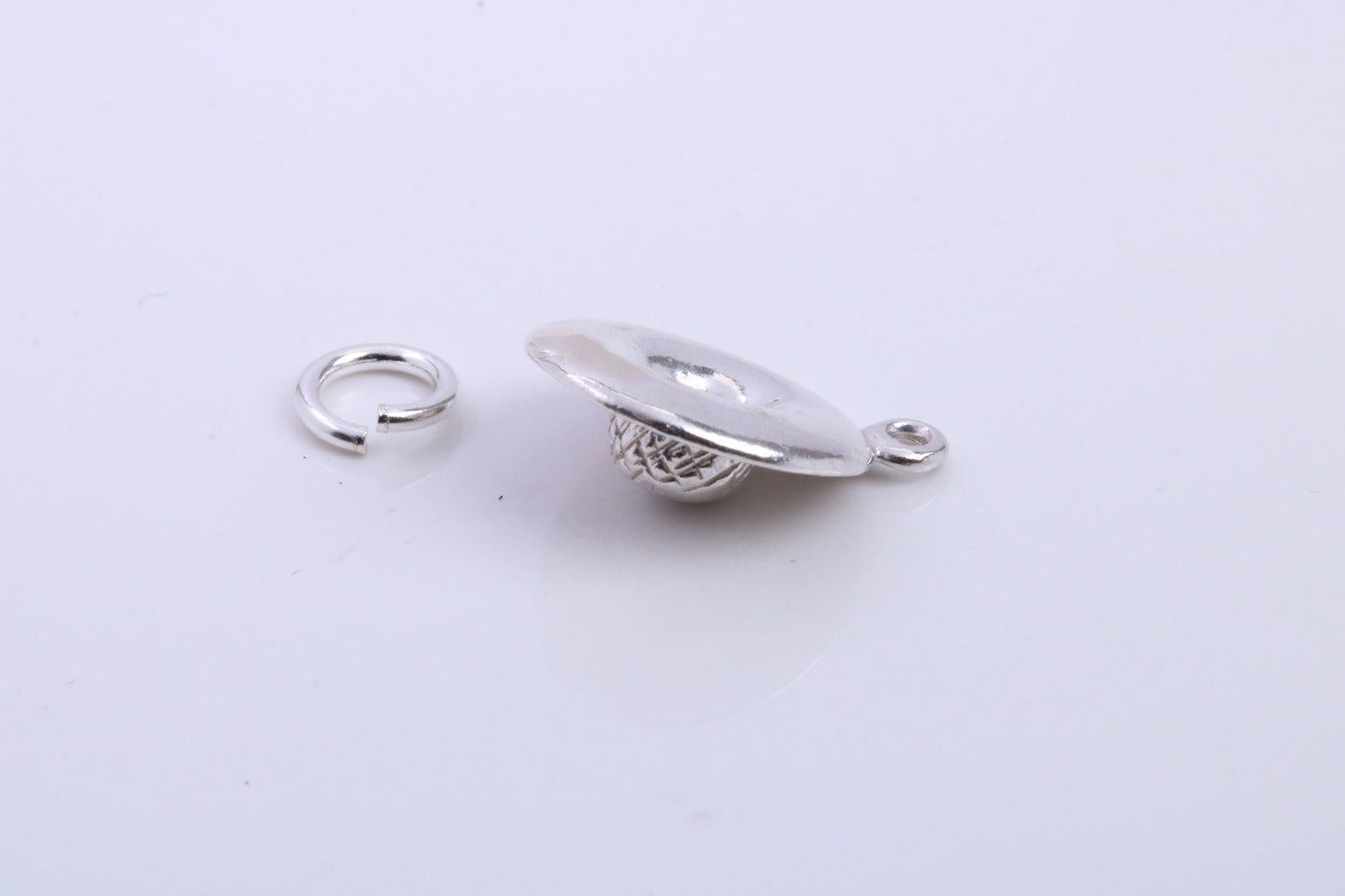 Garden Sun Hat Charm, Traditional Charm, Made from Solid 925 Grade Sterling Silver, Complete with Attachment Link