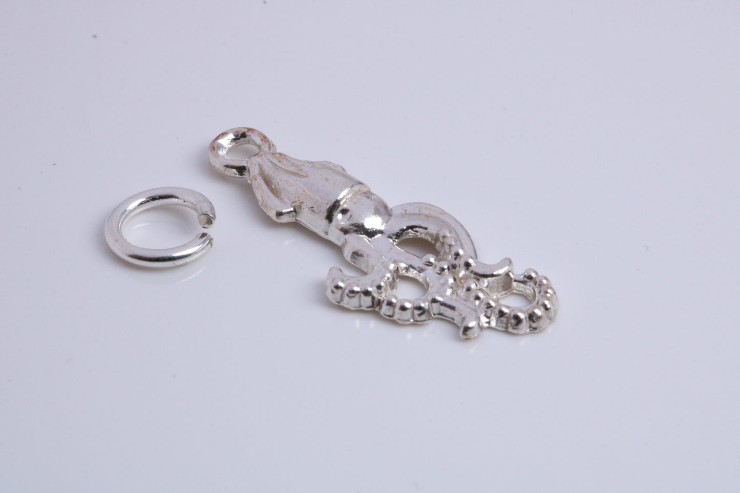 Squid Charm, Traditional Charm, Made from Solid 925 Grade Sterling Silver, Complete with Attachment Link
