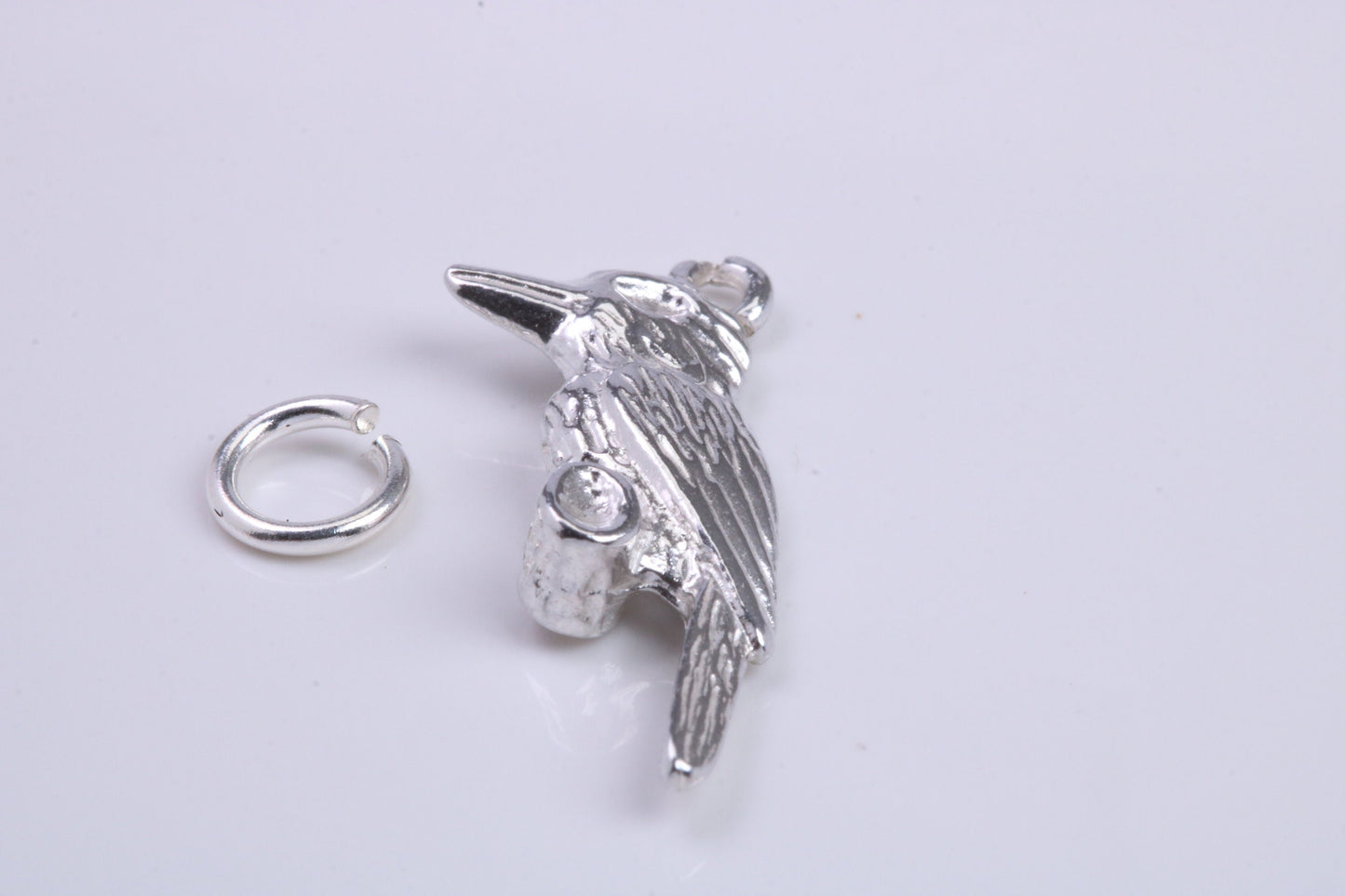 Raven Charm, Traditional Charm, Made from Solid 925 Grade Sterling Silver, Complete with Attachment Link