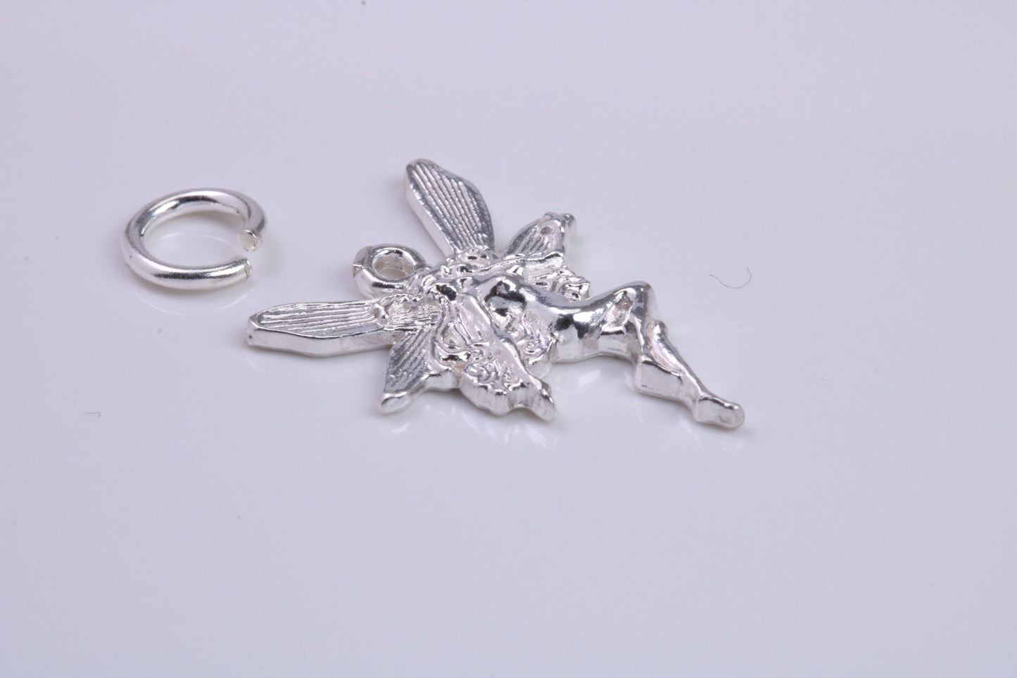 Fairy Charm, Traditional Charm, Made from Solid 925 Grade Sterling Silver, Complete with Attachment Link