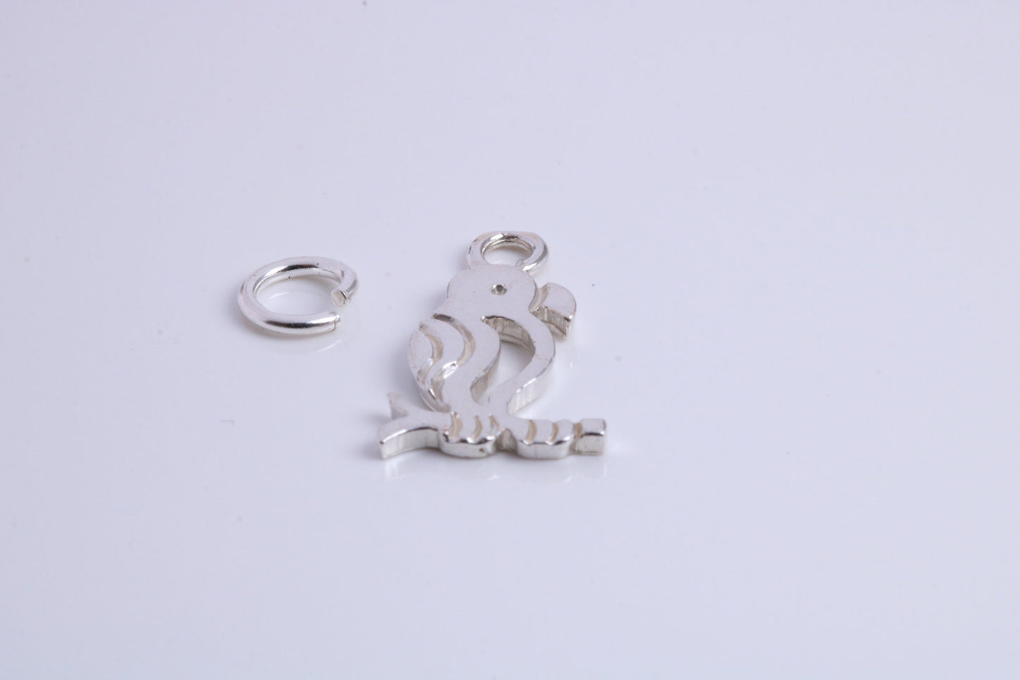 Parrot Charm, Traditional Charm, Made from Solid 925 Grade Sterling Silver, Complete with Attachment Link
