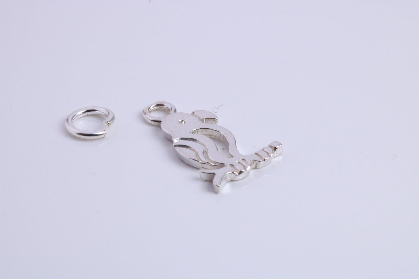 Parrot Charm, Traditional Charm, Made from Solid 925 Grade Sterling Silver, Complete with Attachment Link
