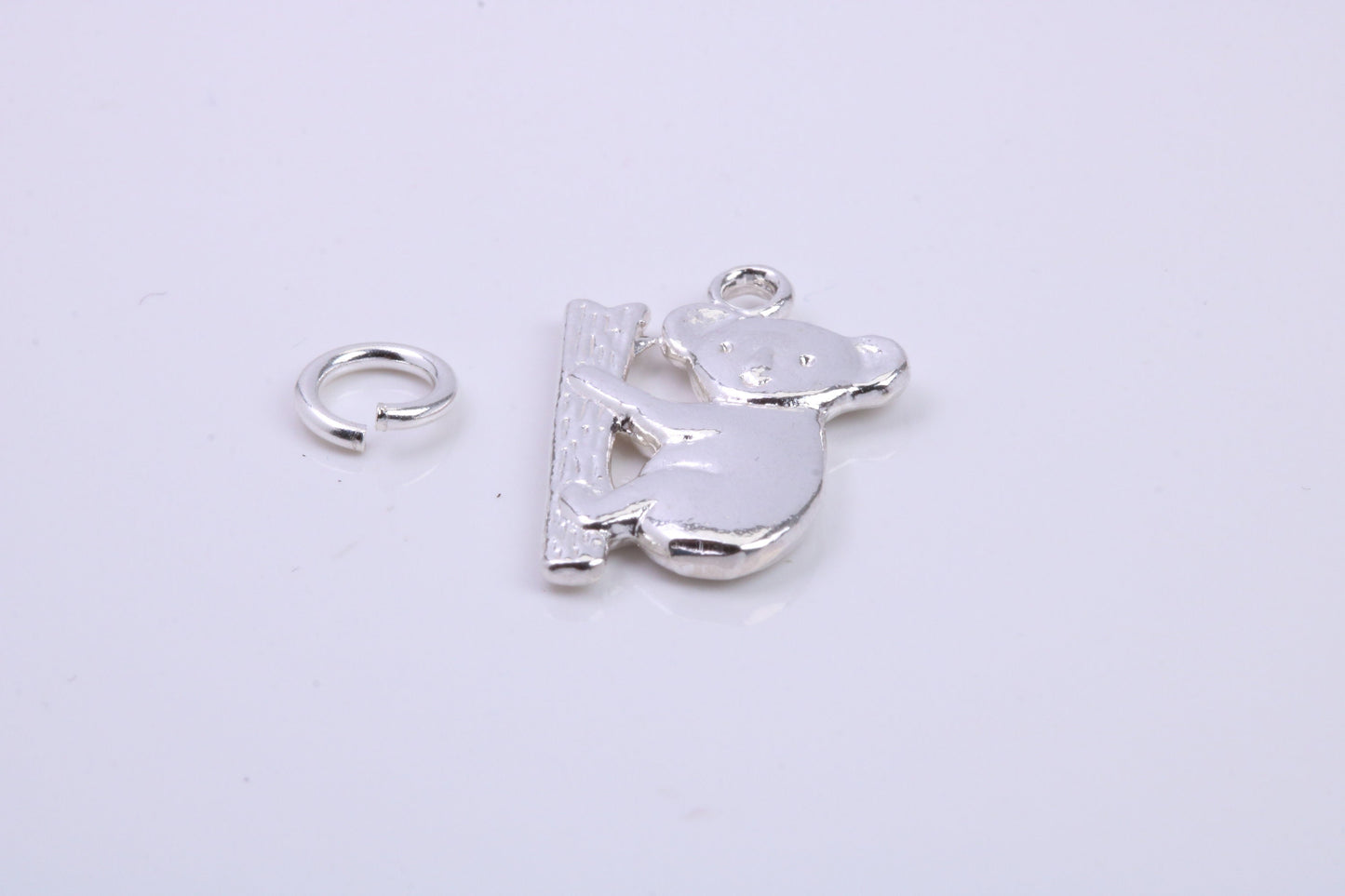 Koala Bear Charm, Traditional Charm, Made from Solid 925 Grade Sterling Silver, Complete with Attachment Link